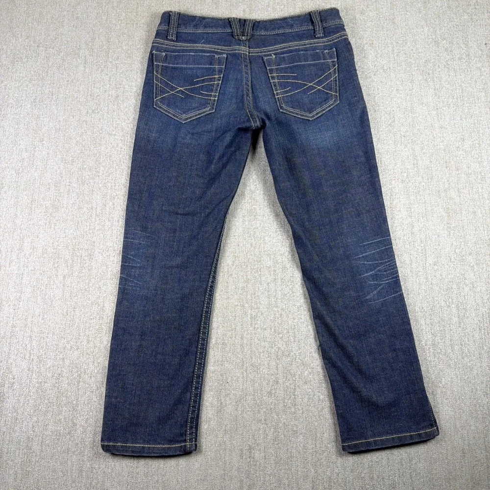 Aeropostale Jeans Girls Size 3/4‎ Blue Dark Wash Ankle Zipper Straight Leg
